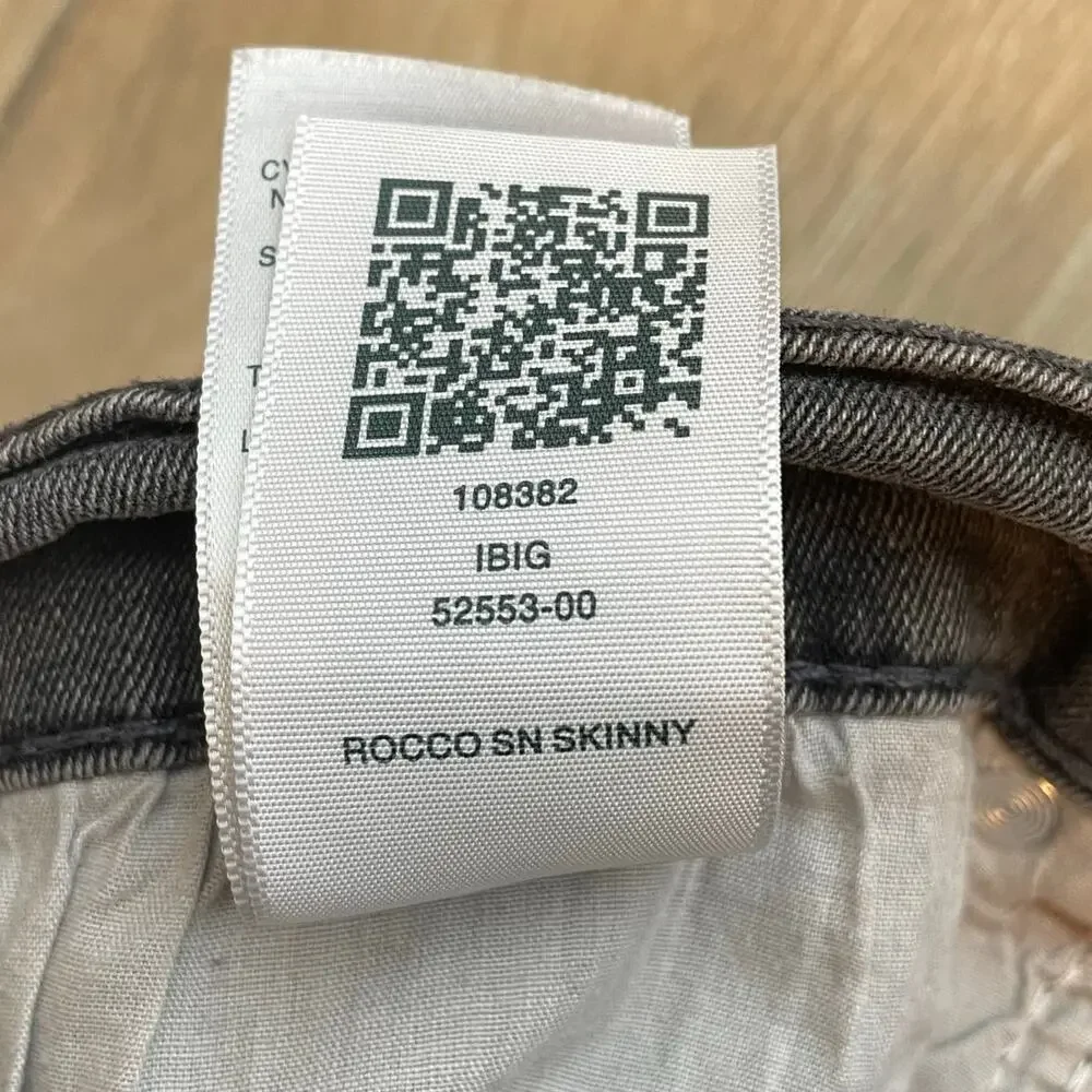 True Religion Rocco Relaxed Skinny Jeans 40x31 Gray Stretch Designer Denim